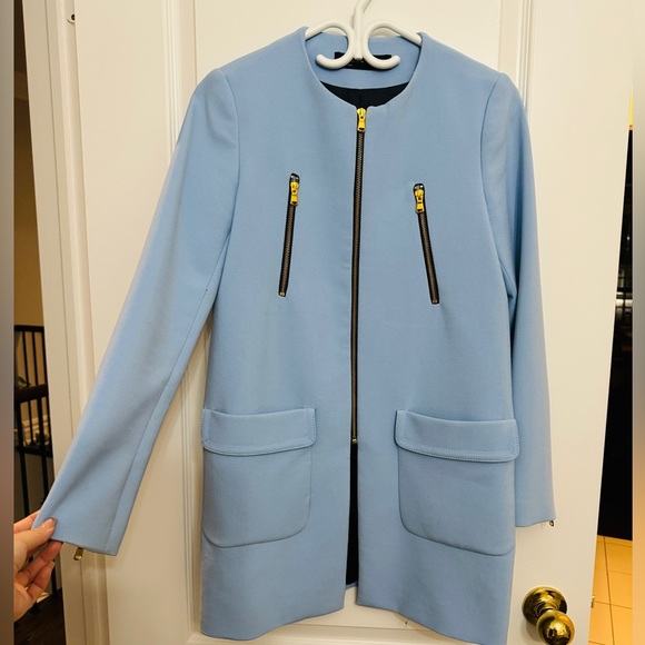 ZARA Baby Blue Blazer Coat Suit jacket, Size XS - Picture 1 of 9